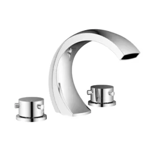 Widespread Roman Bathtub Faucet Waterfall Spout Comportary Tub Filler with Deck Mount Bathroom Shower Set 3 Hole Single Handle