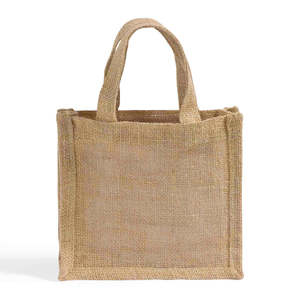 Small <b>Burlap</b> Party Favor Jute Gift Tote Bags with Printing Logo TJ767 - Product Image 1
