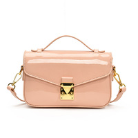 Nouveau sac bandoulière en cuir brillant pour femme avec fermeture à rabat |   Petit sac à main carré rétro coréen