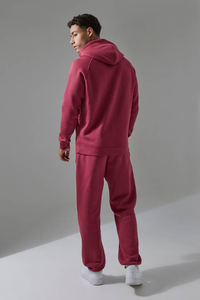 Ensemble de survêtement 2 pièces pour homme en coton épais 100 % OEM, imprimé personnalisé, style sportif, pour l'hiver : sweat à capuche et pantalon de jogging - Product Image 5