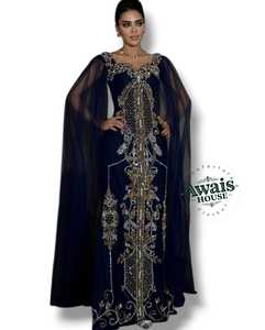 Robes de soirée de mariage de luxe de haute qualité, style empire, broderie de cristaux, perles, perles, longueur au sol, coupe en A, soutien-gorge intégré - Product Image 6