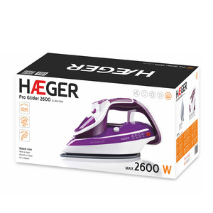 Ferro da stiro a vapore Pro Glider 2600W con piastra in ceramica da 320ml (Haeger SI-260.011B) - Product Image 2