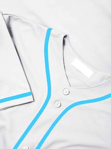 Maillot de baseball respirant personnalisé grande taille en coton polyester en stock avec impression par sublimation pour vêtements de sport - Product Image 5