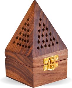 Brûleur d'encens en bois personnalisable avec récupérateur de cendres pour le yoga religieux, la méditation et la fragrance d'intérieur, cadeau - Product Image 1