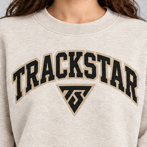 Sudadera Oversize de Cuello Redondo con Letras Universitarias en Color Avena para Mujer, Estilo Trackstar, OEM, Marca Privada - Product Image 5