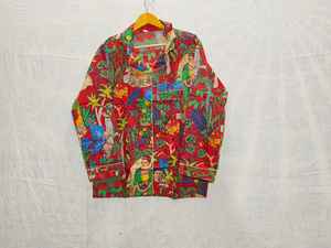 Femmes élégant Sexy rouge coton bio pyjama ensemble col en v nuit costume doux respirant imprimés floraux cordon fermeture vêtements de nuit - Product Image 5