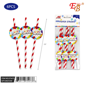 Lot de 6 pailles en papier 240pcs/CS pour décorations de fête - Product Image 1
