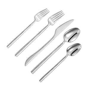 Ensemble de couverts 5 pièces de style américain de qualité supérieure avec poignées élégantes en acier inoxydable Argenterie élégante pour les repas haut de gamme - Product Image 1