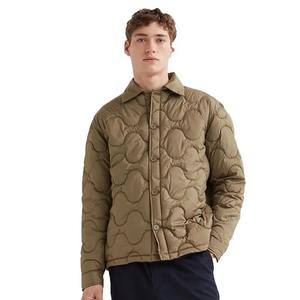 Chaqueta de lona de alta calidad para hombre para otoño e invierno, plumón marrón ligero con cuello levantado, acolchado informal para exteriores - Product Image 6