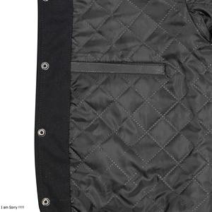 Baseball Bomber Cuir Toile Varsity Vestes pour Hommes Cool Polaire Hiver Coupe-Vent Respirant Streetwear Athlétique Décontracté - Product Image 3