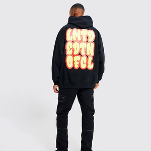 เสื้อฮู้ดดี้ผู้ชายแฟชั่นสตรีทแวร์ พิมพ์ลายสกรีน ผ้าฝ้าย 100% กันน้ำ ทรงโอเวอร์ไซส์ สีพื้น สำหรับฤดูหนาว - Product Image 6