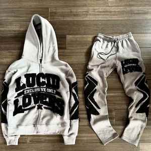 OEM personalizado de algodón polar chándal de gran tamaño pulóver Sudadera con capucha traje de chándal para los hombres - Product Image 4