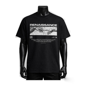 Camiseta con estampado gráfico personalizado para hombre, camiseta negra extragrande de algodón, estilo urbano, informal, a la moda, OEM, venta al por mayor - Product Image 1