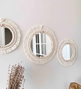 Espejo de pared con marco cuadrado moderno minimalista sofisticado, forma personalizable, el mejor precio de la India, decoración interior - Product Image 4