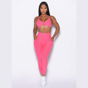 Dernier néon taille élastique Scrunch fesses avec poches latérales Leggings taille haute Active Wear Leggings Gym Workout Leggings pour les femmes - Product Image 5