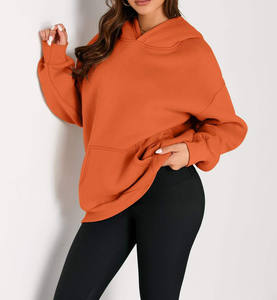 เสื้อฮู้ดผ้าเทอร์รี่สำหรับผู้หญิงผ้าฝ้าย100% โอเวอร์ไซส์สำหรับใส่วิ่งโลโก้ออกแบบได้ตามต้องการ - Product Image 4