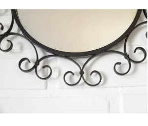 Vintage Wall Rustic <b>Mirror</b> Metal Sunburst Round <b>Mirror</b> Mid Century Yugoslavia 1970s <b>Gothic</b> - Product Image 4