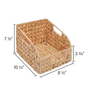OEM Set/02 Hyacinth Bamboo Basket Rectangle Water Hyacinth Tray <b>for</b> Home <b>Storage</b> Organization <b>Makeup</b> Rectangle Office Organizer - Product Image 2