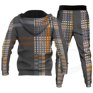 Chándal de moda con cremallera, conjuntos de dos piezas, chándal de algodón/poliéster para hombre con etiqueta privada - Product Image 3