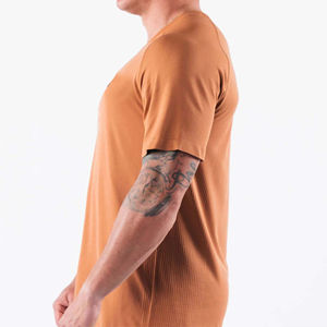 Camiseta de Algodón 100% de Lujo para Hombre, Camiseta de Alta Calidad con Logotipo Vintage Personalizado, Microfibra Desteñida, Estilo Holgado, Lavado Ácido, Diseño Sólido - Product Image 2