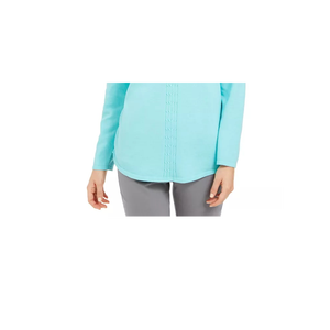 Cardigan da Donna Karen Scott in Cotone Blu con Lavorazione a Trecce, Taglia S, Traspirante e alla Moda con Decorazione a Bottoni e Logo Frontale - Product Image 3