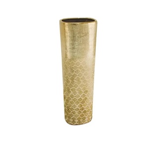 <b>Unique</b> Waves Design Cast Aluminum Flower <b>Vase</b> with Natural Brass Finishing Floor and Table Decorative Flower <b>Vase</b> - Product Image 2