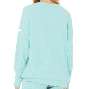 Ropa de mujer de manga larga de algodón polar ropa de Fitness ropa de alta calidad de impresión personalizada cómoda sudadera de mujer - Product Image 5