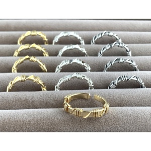 Contemporary Gold and Silver Plated Wire Style Fashion <b>Rings</b> for Trendy Retail Buyers - Product Image 2