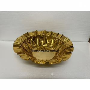 Bol décoratif moderne en aluminium rose doré avec base à fleurs, décoration d'intérieur, bol à chocolat à prix raisonnable - Product Image 5