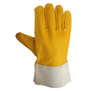 Gants de soudage TIG professionnels en cuir de vachette, flexibles, respirants, écologiques, style gauntlet, utilisables en toutes saisons, résistants à la chaleur - Product Image 1