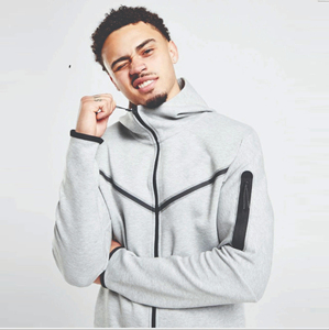 Customised Design 69% Cotton 31% Polyester Heather <b>Grey</b> <b>Men</b> Tech Fleece Tracksuit Full Zip <b>Hoodie</b> Joggers Sweatpants Sweatsuit - Product Image 3