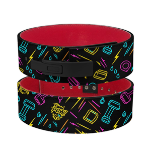 Custom Printed Cowhide Leather Lever Belt Heavy Duty Powerlifting Belt for Pro Gym Training and Core Support - Product Image 1