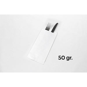 Sac en papier pour couverts blanc 11x24cm 50gsm, papier professionnel, 1000 pièces, B2B - Product Image 1