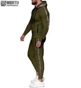 Fabricante de ropa deportiva Regular Fit Hoodies Jogger Set de manga larga con cremallera completa Chándales de entrenamiento de invierno para hombres Vintage 100% - Product Image 5