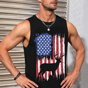 Débardeur léger uni personnalisé Impression personnalisée anti-rides 100% polyester Haut uni personnalisé à col en O pour hommes oversize - Product Image 2