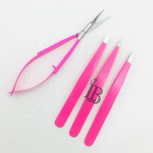 Nouvel ensemble de pinces à sourcils roses avec pointe argentée, mini-ciseaux à ongles à ressort, en acier inoxydable, logo personnalisé, ensemble de pinces à sourcils très vendu - Product Image 6