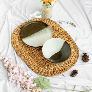 Tissage naturel grande table à manger ovale tissé napperon décor rotin chargeur plaque avec jacinthe d'eau ensembles pour cuisine et table - Product Image 6