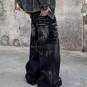 Pantalones vaqueros de pierna ancha informales para hombre 2025 de alta calidad a bajo precio-¡Buena Tasa de venta al por mayor! - Product Image 4
