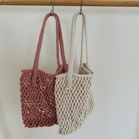 Sac fourre-tout chic en crochet fait main, deux ouvertures, décontracté, pour femme, avec logo perlé, idéal pour la plage, les voyages, le quotidien, confortable pour le shopping