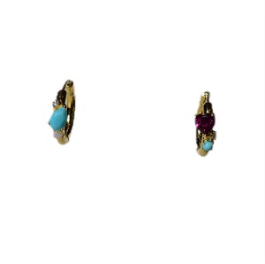 S925 14K Gold Plated Chunky Natural Amethyst White Sapphire Pink Amethyst Aquamarine Earring Customizable for Retail OEM ODM - Product Image 1