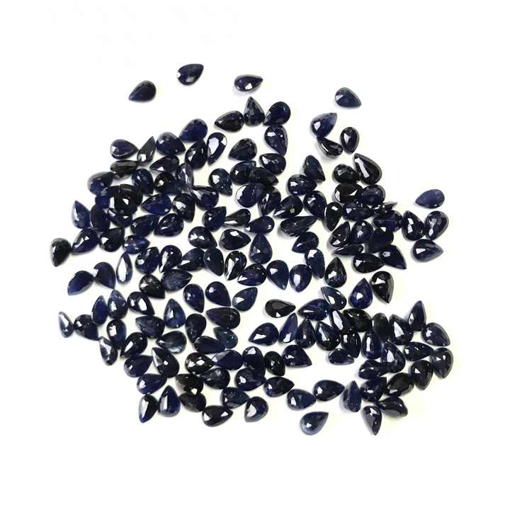 4x3mm Pear Natural Blue Sapphire Loose Gemstones Faceted Sapphire Natural Stone for Jewelry Making Wholesale Price Vivaaz Gems