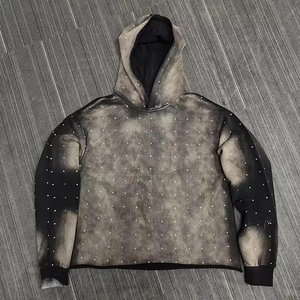 เสื้อฮู้ดดี้ผ้าฝ้ายพรีเมียม พิมพ์ลายปักแบบกำหนดเอง ซันเฟดวอช ซัพพลายเออร์เสื้อผ้าสตรีทแวร์ฮิปฮอป MOQ ต่ำ - Product Image 3