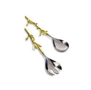 Juego de Cubiertos de Latón con Diseño en Relieve Único, Cuchara para Servir Ensaladas, para Bodas y Cocina, Juego de Cubiertos Más Vendido - Product Image 1