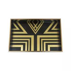 Plateau à double niveau en MDF avec poignée, forme rectangulaire, design moderne, écologique, passe au lave-vaisselle, pour les fêtes - Product Image 3