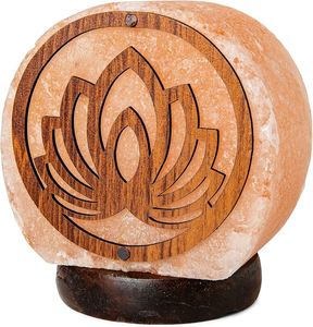 Anwar Enterprises Lampe de sel rose de l'Himalaya 3D sculptée Panier de fleurs religieux Design poli Décoration intérieure Artisanat naturel - Product Image 1