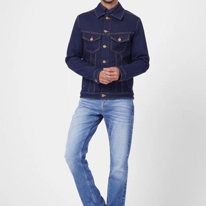 Vente en gros 2025 veste en jean pour hommes à bas prix respirant durable à bas prix logo personnalisé veste en jean pour hommes Service OEM - Product Image 1