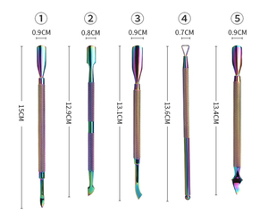 Poussoir à ongles en acier inoxydable, 2 faces, élimine les cuticules et les cuticules, en métal, 1 unité - Product Image 4