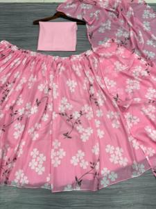 Lehenga Choli de Diseñador Pakistaní para Bodas Indias, Completamente Cosido, Estilo Vintage de Bollywood, de Seda - Product Image 4