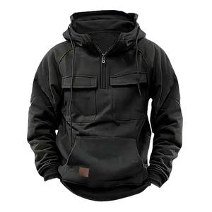 Sweats à capuche surdimensionnés pour hommes French Terry Hoodies Drop Shoulder No String Men's Hoodies - Product Image 3
