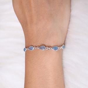 925 Sterling Silver Handmade Gemstone Calcedony Bracelet Bijoux 925 Solide Meilleure Qualité Cadeau De Mariage Bracelet De Designer Naturel - Product Image 5